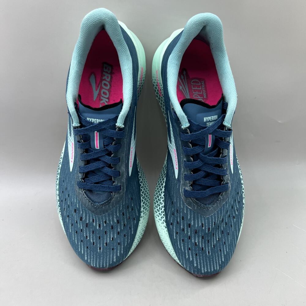 Brooks Hyperion Tempo Running Shoes Women Size 7 B Blue Green Comfort Sneakers - Picture 5 of 9